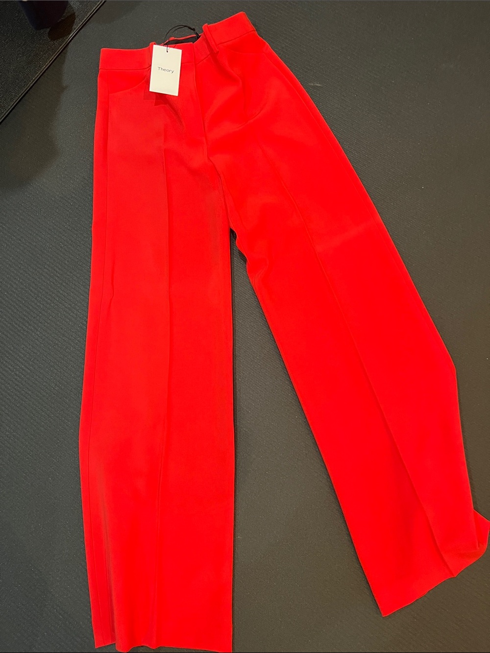 Theory Bright Red Wide-Leg Trousers